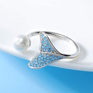 Mermaid Tail Ring S925 Sterling Silver Adjustable